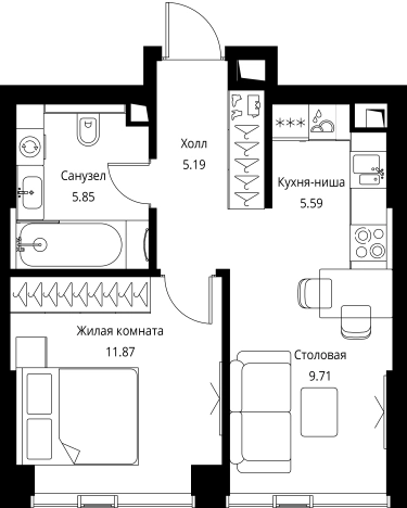 Купить однокомнатную квартиру у метро Мякинино в Москве. Вариант № 363750, 0, площадь -  квм, цена 21020849 рублей