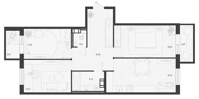 Купить трехкомнатную квартиру в ЖК Дубровка.Park в Ленинградской области. Вариант № 6607907, 0, площадь -  квм, цена 10000000 рублей