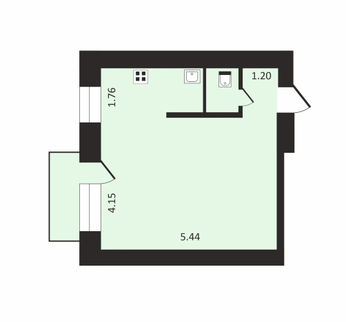 . Вариант № 4462, 9, площадь - 31.5 квм, цена 2600000 рублей