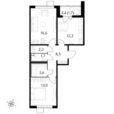 Купить квартиру в ЖК 1-й Лермонтовский в Люберцах. Вариант № 9876222, 0, площадь -  квм, цена 17742240 рублей