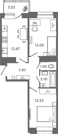 Купить квартиру в ЖК Загляденье в Ленинградской области. Вариант № 6632034, 0, площадь -  квм, цена 8384402 рублей