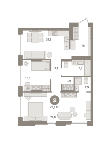Купить двухкомнатную квартиру у метро Домодедовская в Видном. Вариант № 8587033, 0, площадь -  квм, цена 12930000 рублей