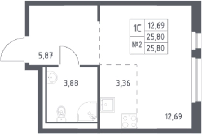 Купить Студию в новостройках у метро Пролетарская в Ленинградской области. Вариант № 6900186, 0, площадь -  квм, цена 5058812 рублей