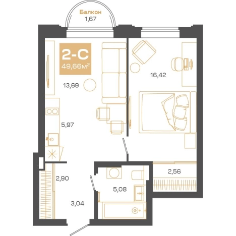 Купить двухкомнатную квартиру в ЖК Пульсар в Новосибирске. Вариант № 9959290, 0, площадь -  квм, цена 10203000 рублей