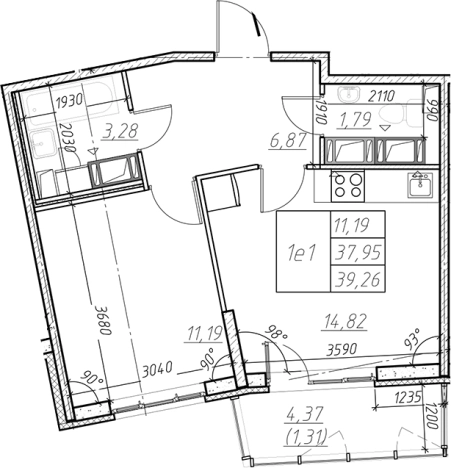 Купить двухкомнатную квартиру на улице Оборонная в Мурине. Вариант № 6851847, 0, площадь -  квм, цена 5977125 рублей
