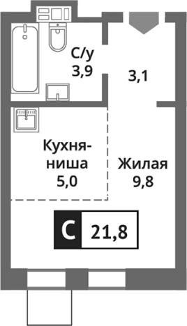 Купить Студию в районе Новокуркино в Химках. Вариант № 119788, 0, площадь - квм, цена 4824076 рублей