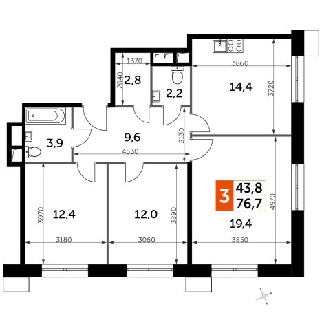 Купить квартиру на вторичке в ЖК Движение. Тушино в Москве. Вариант № 61124, 0, площадь -  квм, цена 19834924 рублей
