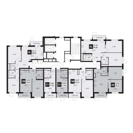 Купить двухкомнатную квартиру в новостройках в Пензенской области. Вариант № 8041316, 1, площадь -  квм, цена 4803654 рублей