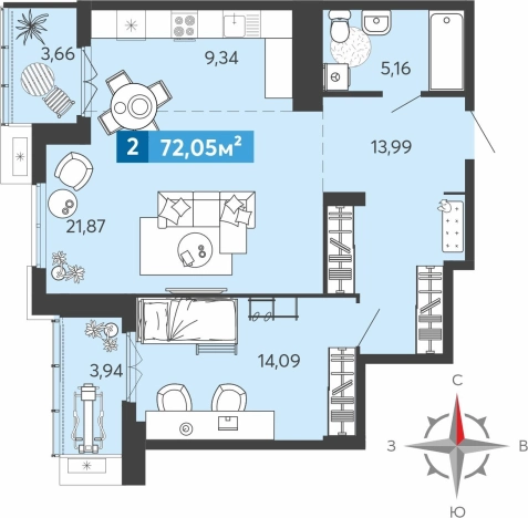 Купить квартиру в ЖК Жилой комплекс "Созвездие (1 очередь)" в Пензенской области. Вариант № 92224, 0, площадь -  квм, цена 8333330 рублей