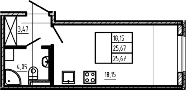 Купить Студию в новостройках у метро Парнас в Сертолове. Вариант № 6963107, 0, площадь -  квм, цена 5365030 рублей