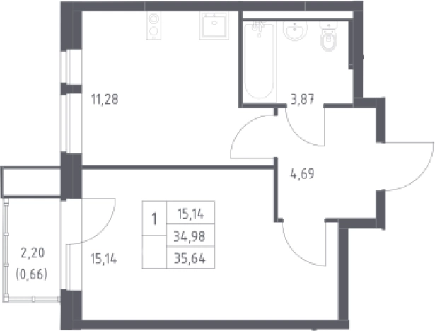 Купить однокомнатную квартиру на вторичке на улице Неделина в Щёлкове. Вариант № 2367727, 0, площадь -  квм, цена 8782988 рублей
