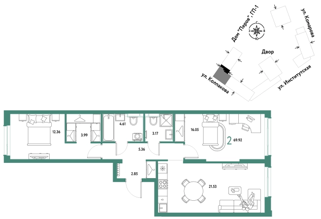 Купить двухкомнатную квартиру в ЖК Страна.Парковая в Мытищах. Вариант № 10440947, 0, площадь -  квм, цена 31426667 рублей