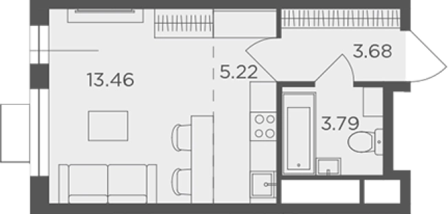 Купить Студию в Одинцове. Вариант № 124239, 0, площадь -  квм, цена 7200000 рублей