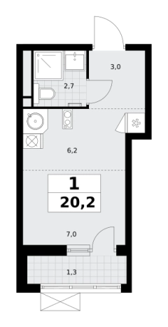 Купить однокомнатную квартиру у метро Аэропорт Внуково в Москве. Вариант № 2206375, 0, площадь -  квм, цена 8603584 рублей