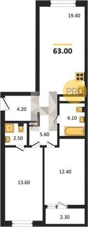 Купить двухкомнатную квартиру в ЖК Покровский в Ижевске. Вариант № 68635, 0, площадь -  квм, цена 4517800 рублей