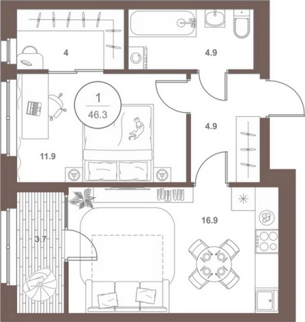 Купить однокомнатную квартиру в новостройках в районе Октябрьский в Пензенской области. Вариант № 4006764, 0, площадь -  квм, цена 4794400 рублей