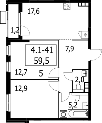 Купить двухкомнатную квартиру в новостройках у метро Улица Горчакова в Москве. Вариант № 116433, 0, площадь -  квм, цена 15257093 рублей