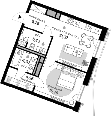 Купить однокомнатную квартиру в районе Кунцево в Москве. Вариант № 151724, 0, площадь - квм, цена 29072414 рублей