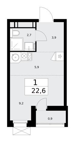 Купить однокомнатную квартиру в ЖК Скандинавия в Москве. Вариант № 143359, 0, площадь -  квм, цена 11053208 рублей