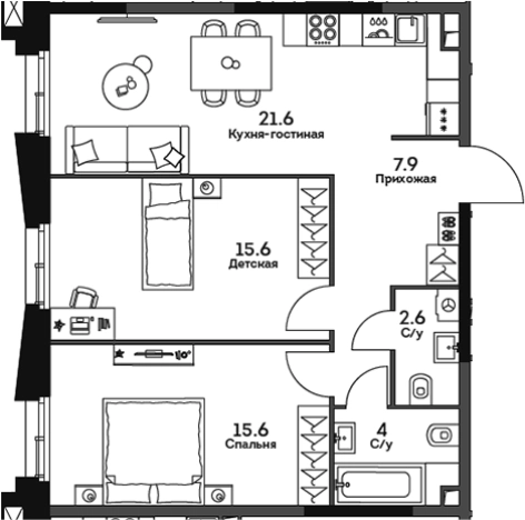 Купить квартиру у метро Нагорная в Москве. Вариант № 183806, 0, площадь -  квм, цена 28676530 рублей
