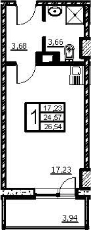 Купить Студию на улице Крыленко в Санкт-Петербурге. Вариант № 68808, 0, площадь -  квм, цена 4845301 рублей