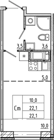 Купить Студию в ЖК Большая Охта в Санкт-Петербурге. Вариант № 6243474, 0, площадь -  квм, цена 7901037 рублей