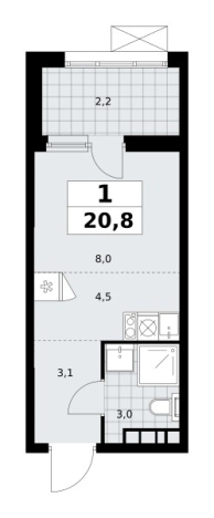 Купить квартиру у метро Бунинская аллея в Москве. Вариант № 92804, 0, площадь -  квм, цена 11274432 рублей