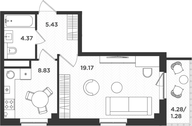 Купить однокомнатную квартиру в ЖК Новокасимово в Ленинградской области. Вариант № 7204279, 0, площадь -  квм, цена 5512351 рублей