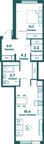 Купить двухкомнатную квартиру в новостройках в Одинцове. Вариант № 140780, 0, площадь -  квм, цена 7769307 рублей