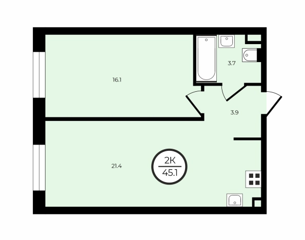 Купить квартиру в Москве. Вариант № 8008739, 2, площадь - квм, цена 21450000 рублей