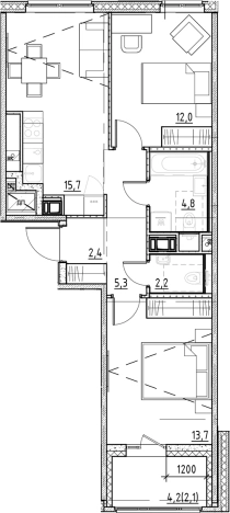 Купить трехкомнатную квартиру в ЖК Янила Forest в Ленинградской области. Вариант № 7838437, 0, площадь -  квм, цена 8869680 рублей